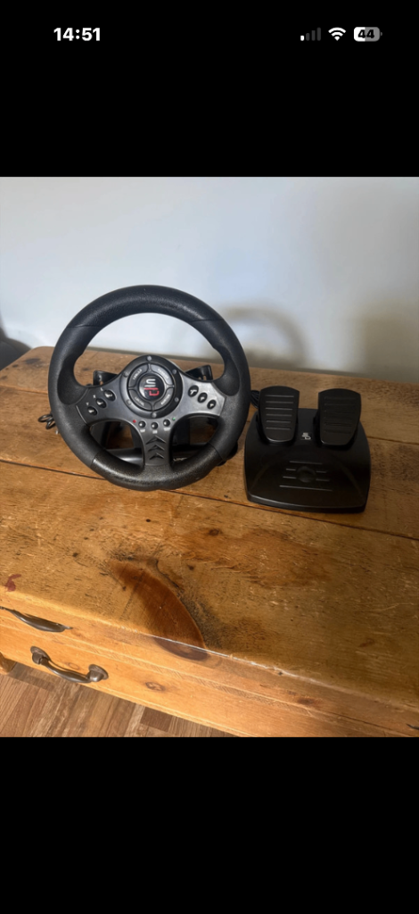 Racing Steering Wheel and Pedals - Gaming Accessory