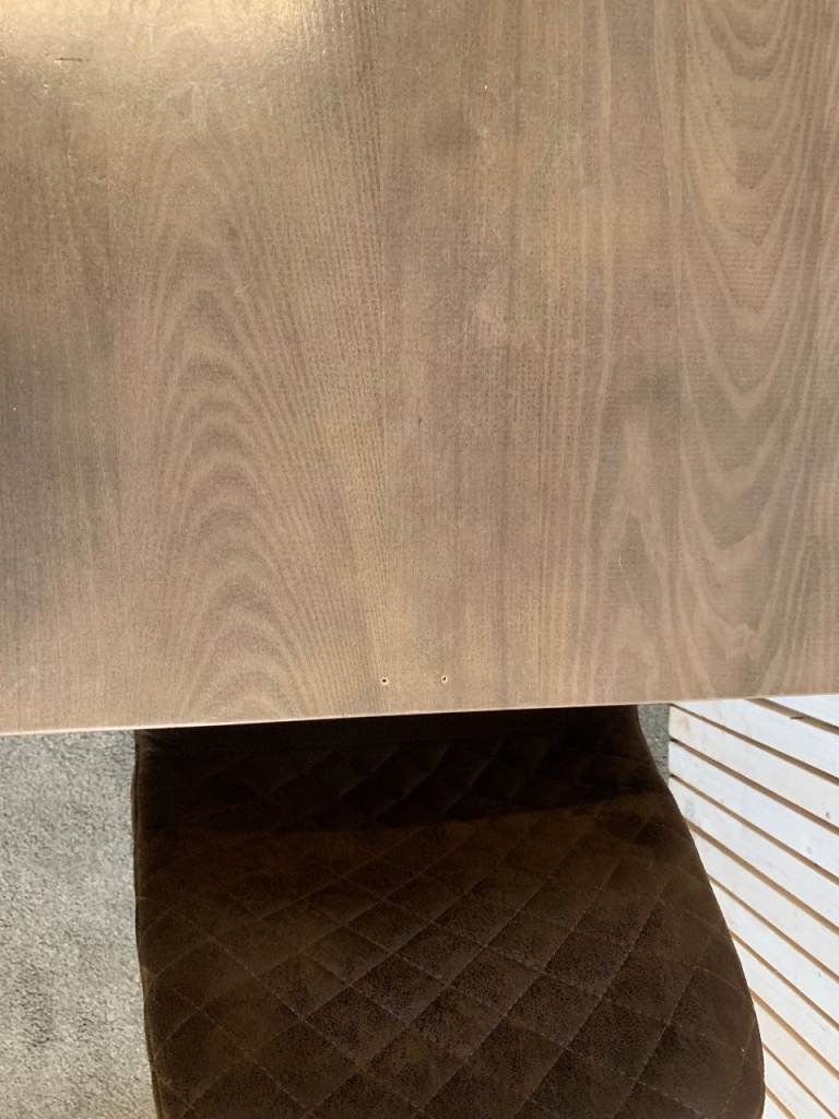 Bistro Dining Table with two Chairs, featuring Square Bown Faux-Suede Seats .