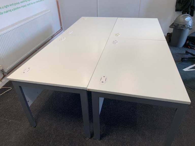 White commercial office desks - 120cm x 80cm