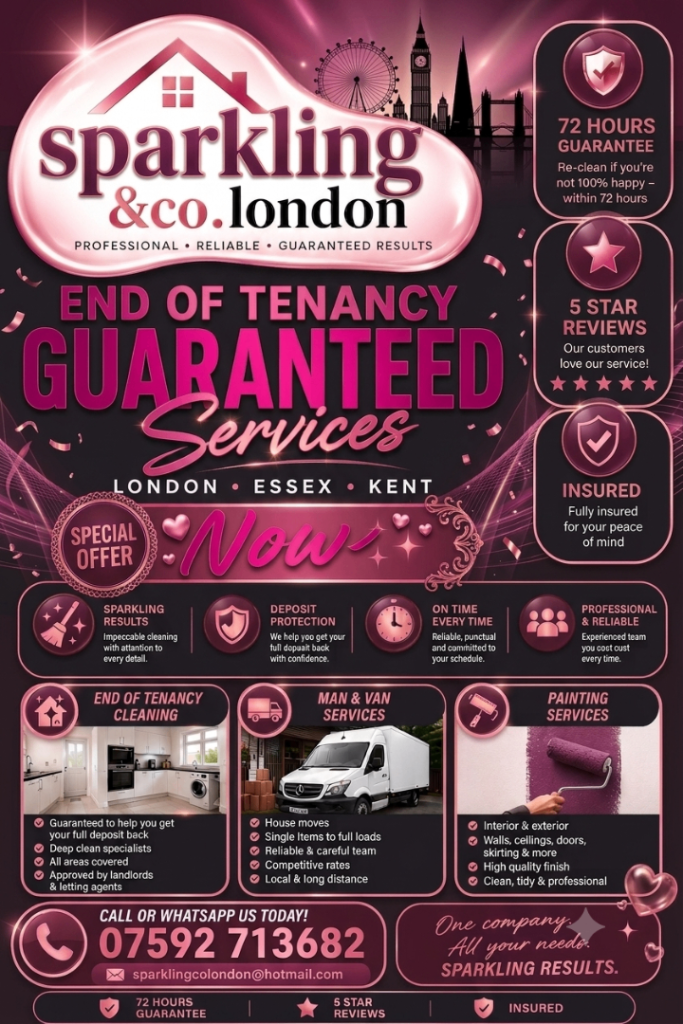 🏡Professional End of tenancy cheapest London Essex moving in deep Cleaning 