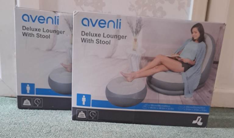 Avenli Inflatable Chair and Stool x 2 - New in packaging