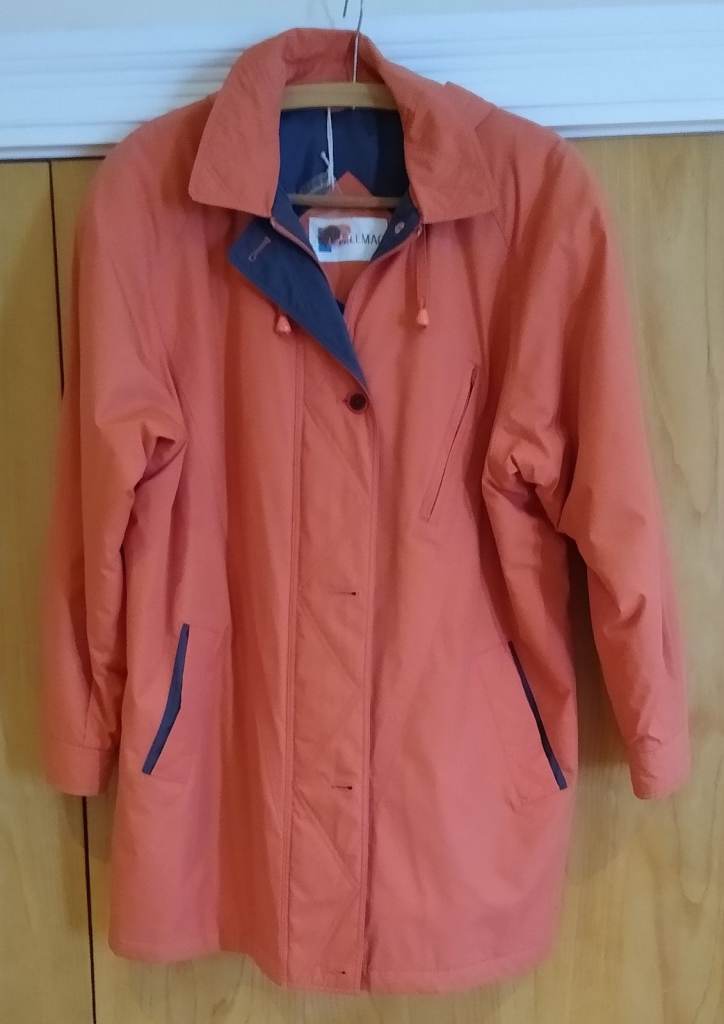 Telemac Women's Raincoat/ Rain Jacket -Terracotta - Size 14