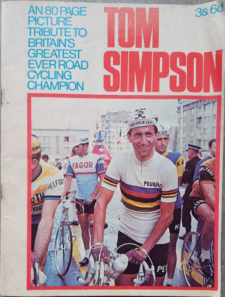 TOM SIMPSON – VERY RARE RETRO BIKE VINTAGE 80 Page Soft Covered TRIBUTE BOOK by CYCLING History 1967