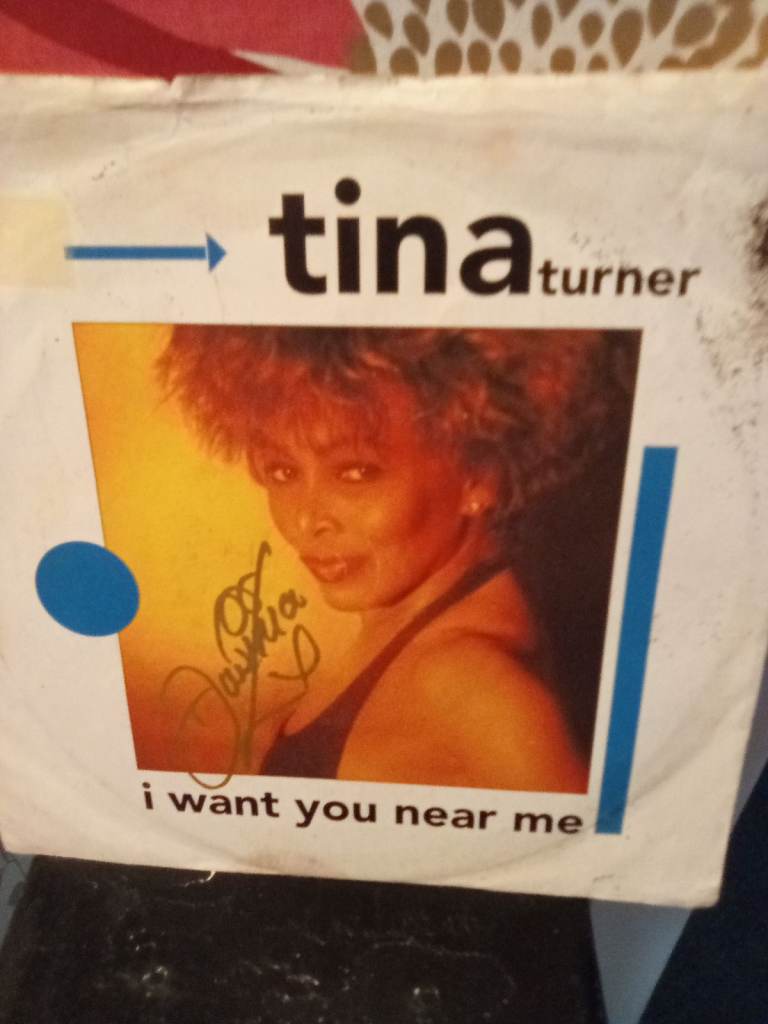 Tina turner signed record cover and record
