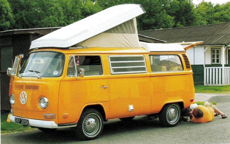 43. A framed magazine original featuring 1972 VW/Volkswagen Camper Reg EKP385K