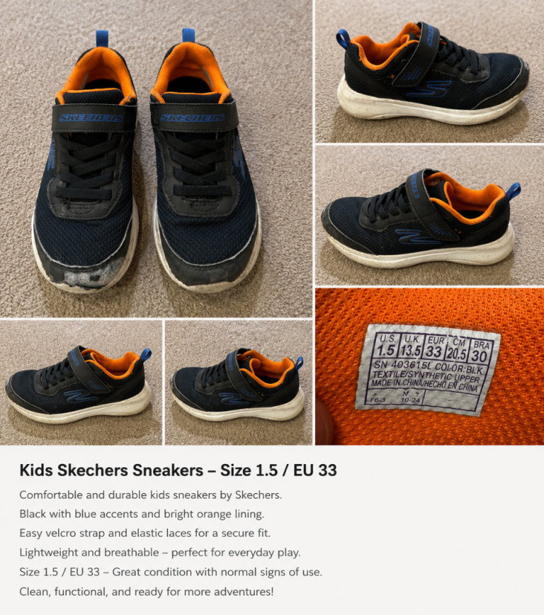 For free. Kids Skechers Sneakers - Size 1.5 / EU 33