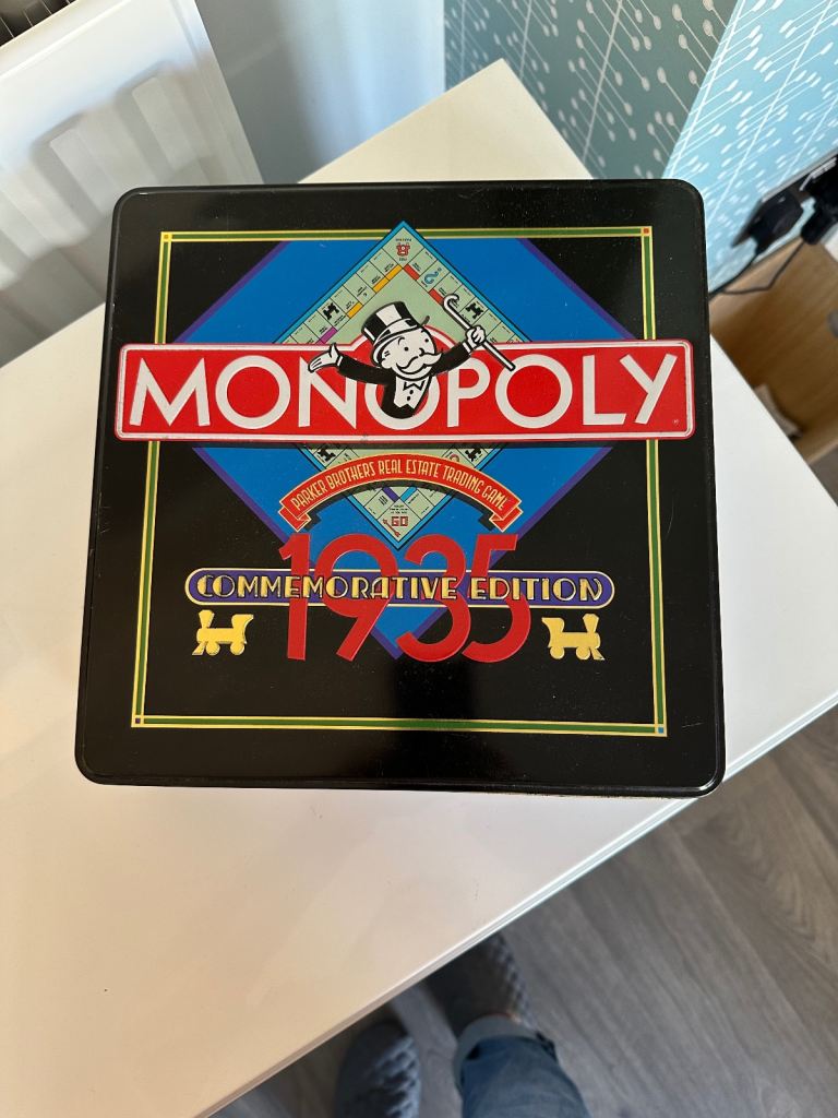 Rare MONOPOLY 1935 Commemorative Edition Set in Tin Box - New And Never Played