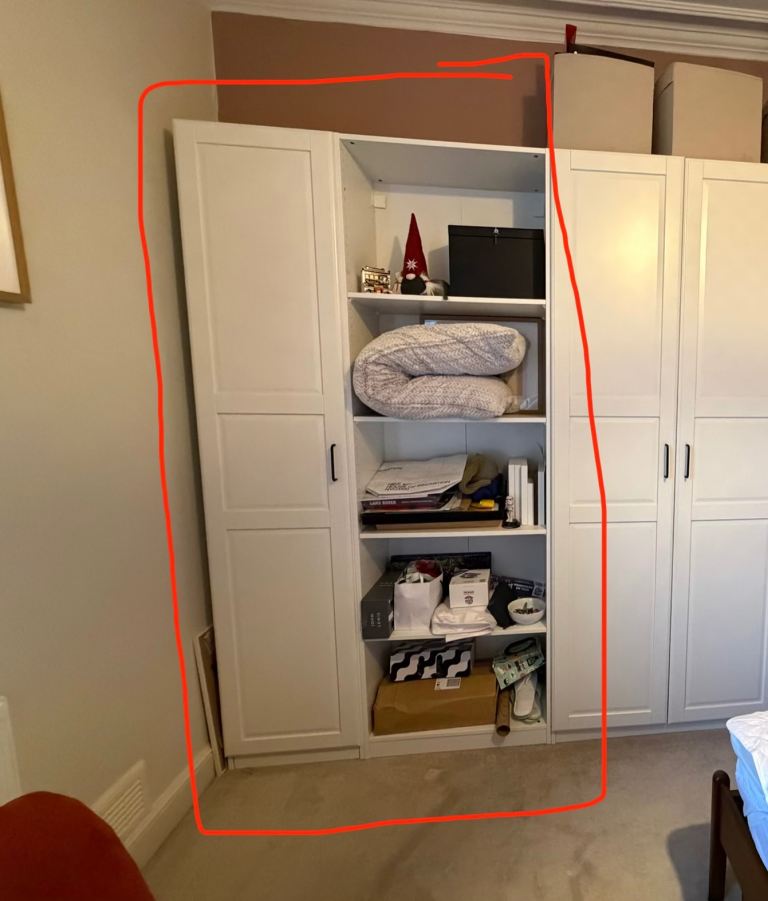 IKEA white wardrobe / shelving unit