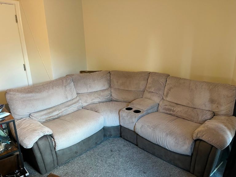 Harvey's Corner Sofa with Dual Recliners and Console