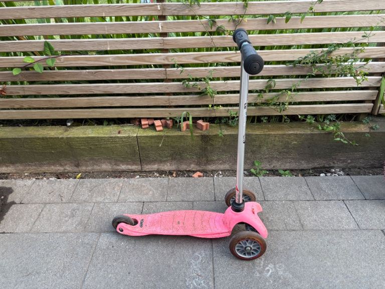 Pink Kids' Three-Wheeled Scooter
