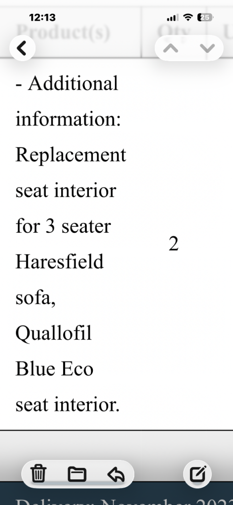 Sofas and Stuff Haresfield 3 seater 2 x cushions