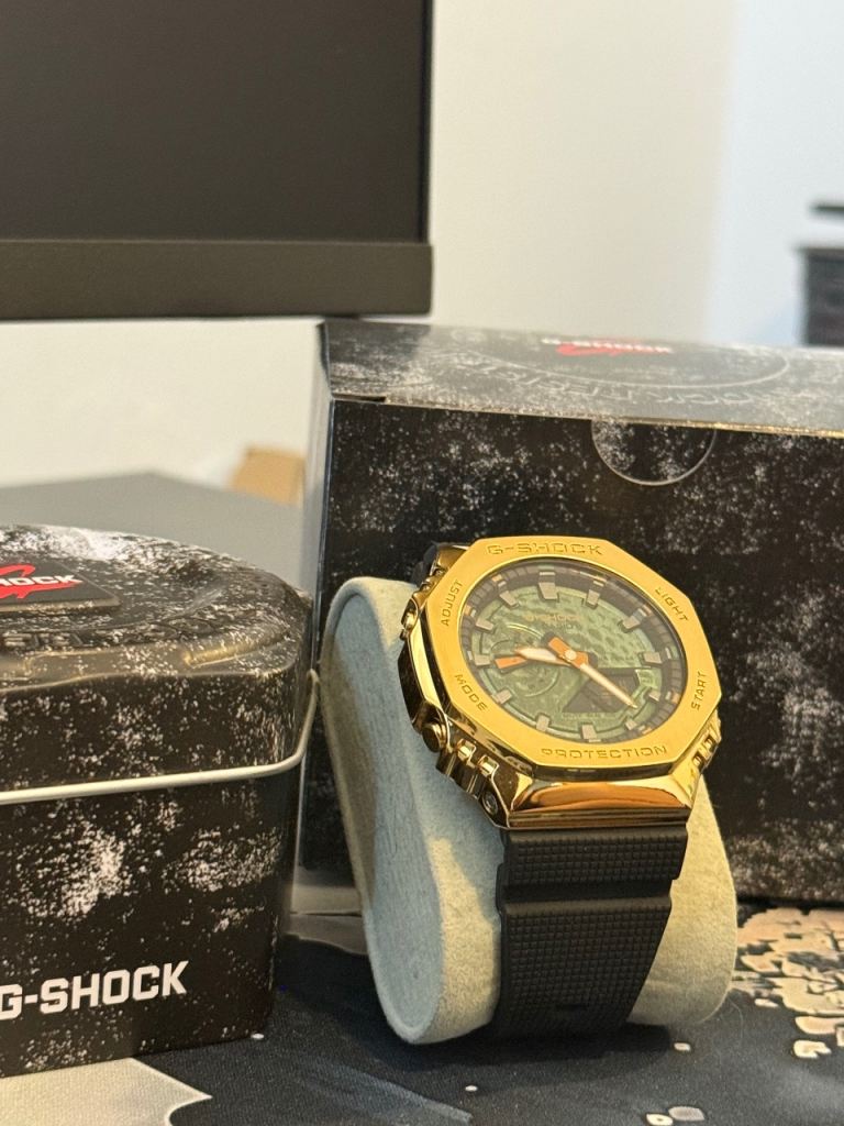 G-Shock Gold & Green Watch – Good Condition