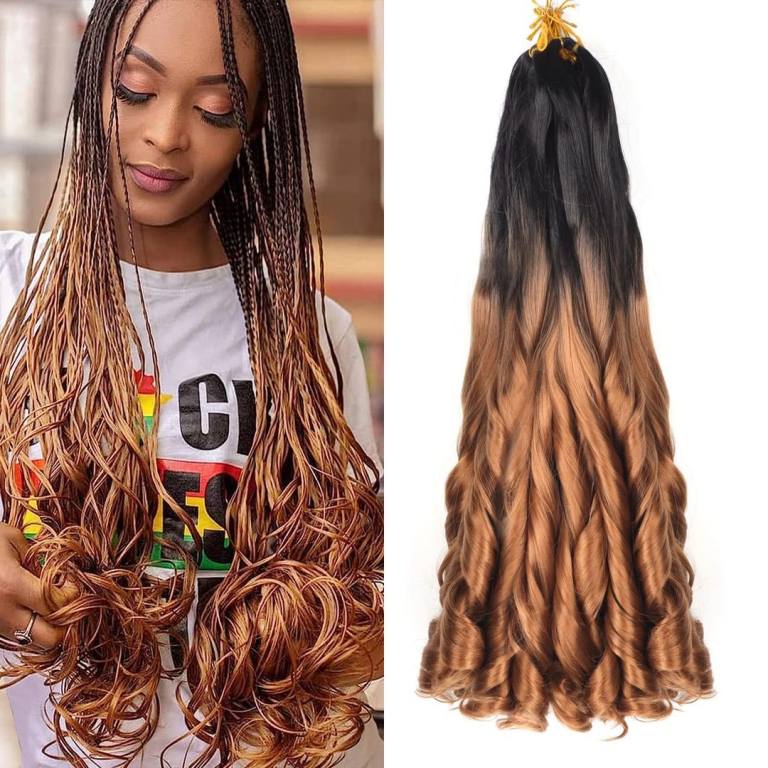 22in 8 Packs of French curls pre stretched hair extensions crochet braiding