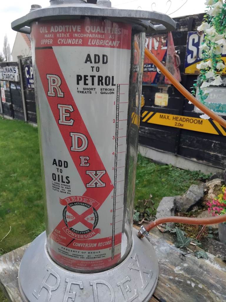 Vintage Redex garage forecourt additive dispenser.