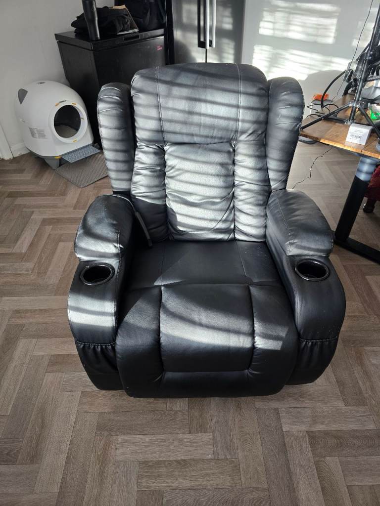 Reclining Massage Armchair (Black) Fully Working