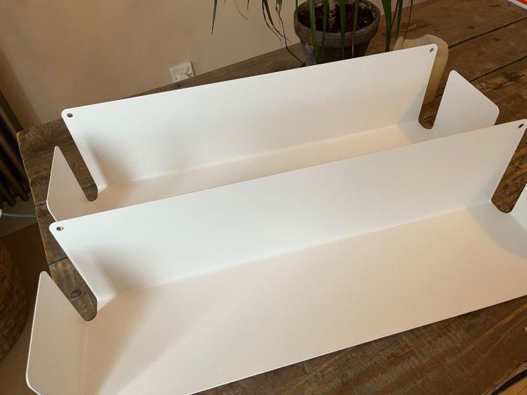 Teebooks white wall shelves set of 2 