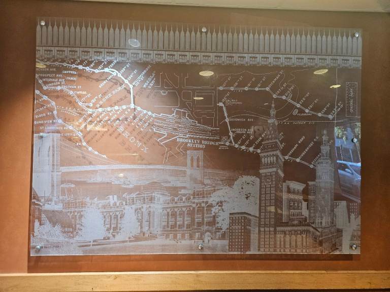 2* Large Clear Glass Wall Art – NYC Subway Map Design, Good Condition