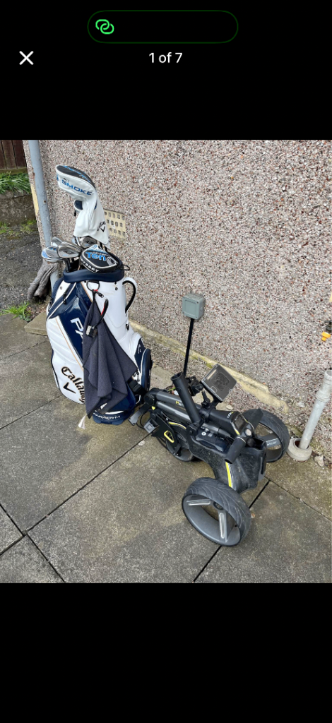Callaway Golf Club Set with White Bag, Trolley, and Accessories – Good Condition
