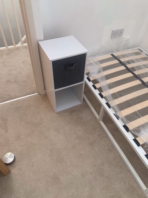 Dunelm White metal single bed base