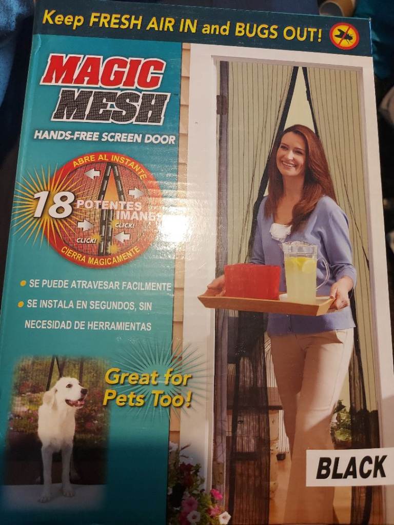 3 Black Magic Mesh hands free screen doors