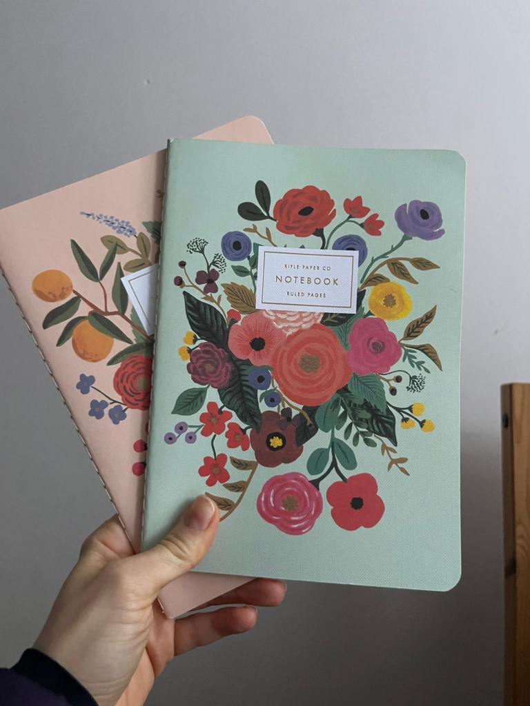 Two brand new notebooks by Rifle paper company 