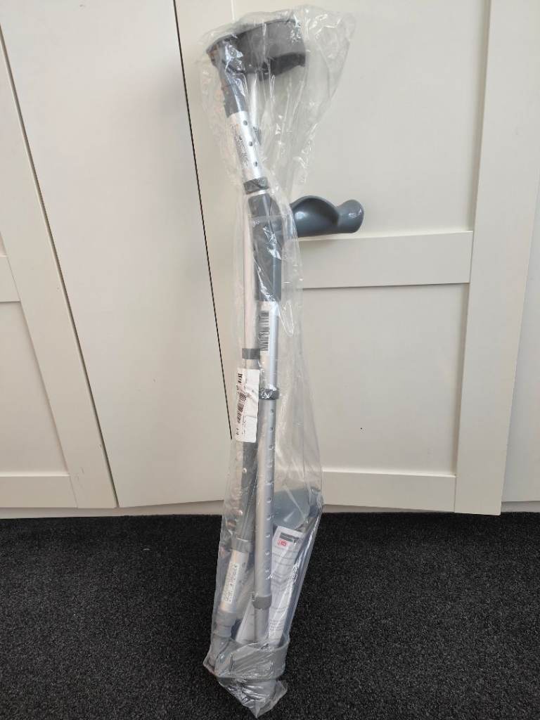 New silver crutches 