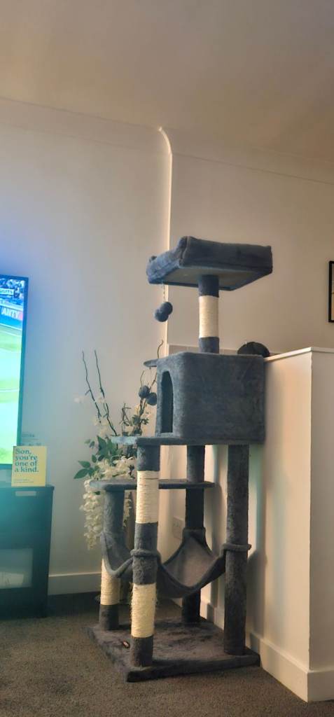 Grey Cat Tree 1.5 metres tall