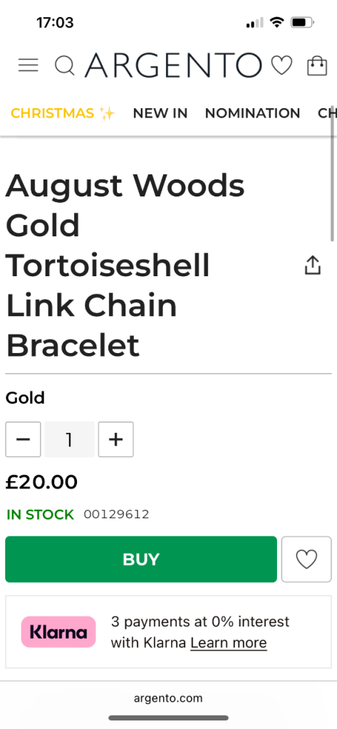 Gold Argento tortoiseshell bracelet