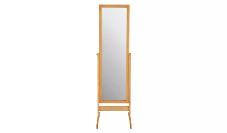 Argos Home Oak Free Standing Cheval Mirror - 146x41cm 913/4063