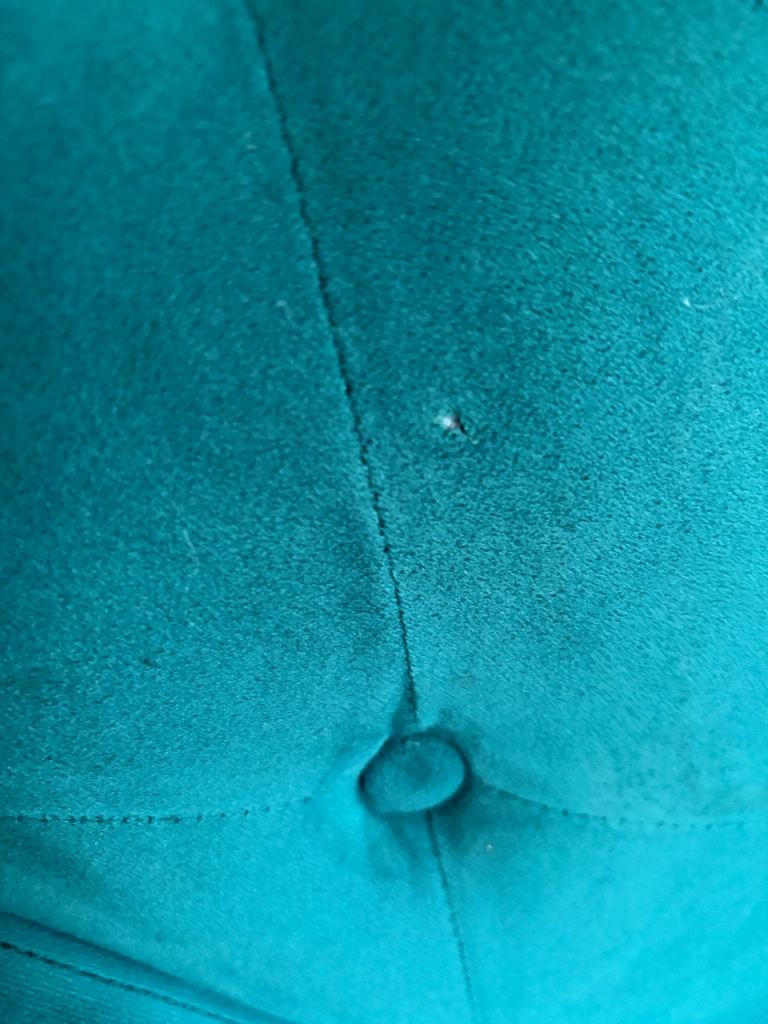 Turquoise Velvet Sofa Bed – Good Condition