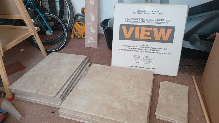 Mottled Beige/Cream Floor Tiles