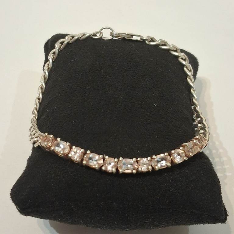 Sterling Silver Bracelet Stamped 925,Weight 13,41 Grams, Length 22,5 Centimeters