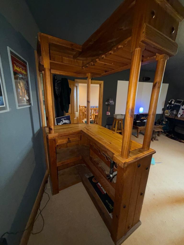 Solid Wood Home Bar Unit – Good Condition