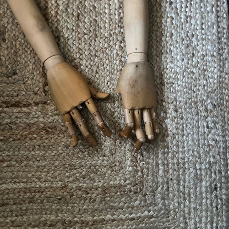 Vintage mannequin wooden arms for male mannequin