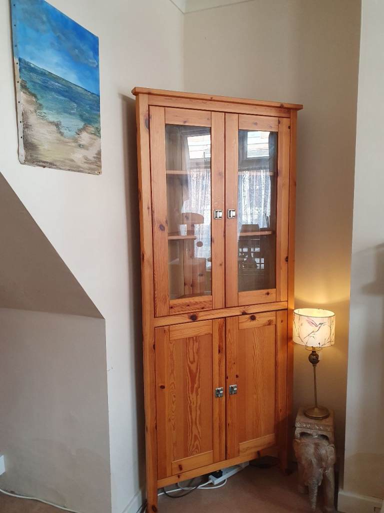 Corner unit solid wood with built-in lights