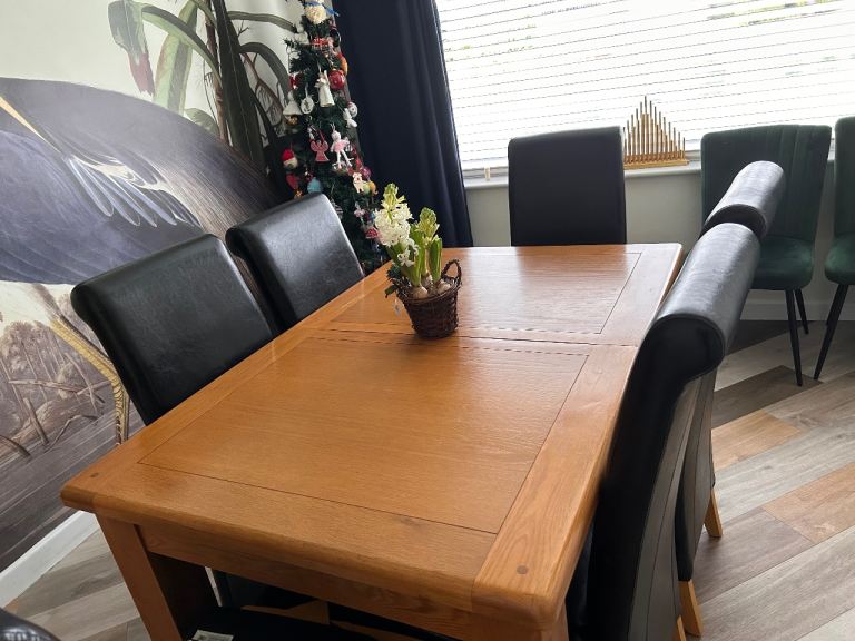 Extending Dining table and 6 chairs free