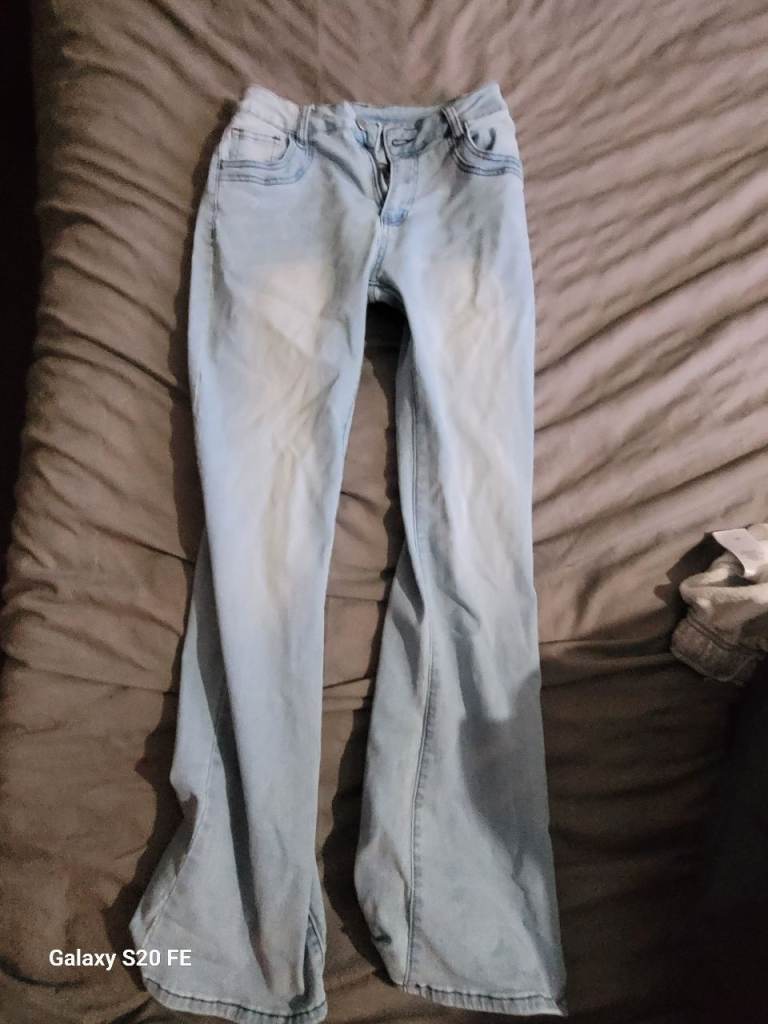 SHEIN Petite M Light Blue Wash Flared Jeans Bell Bottom Denim | Open to Offers!