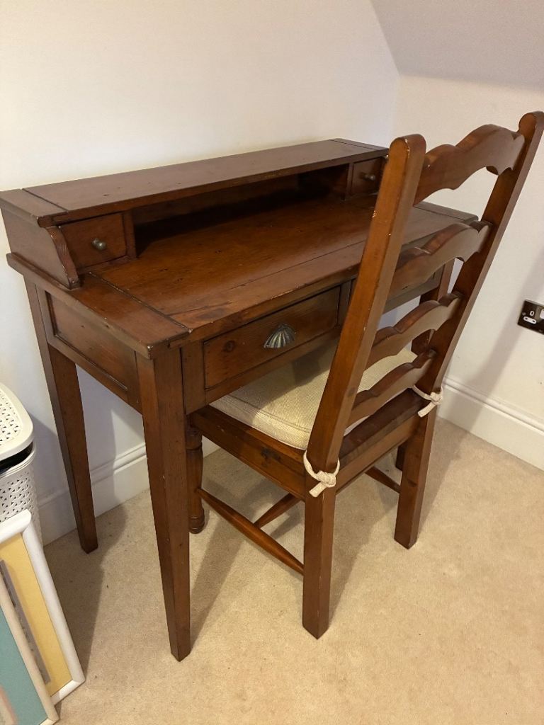 Solid Wood Writing Desk with Chair - Study Office
