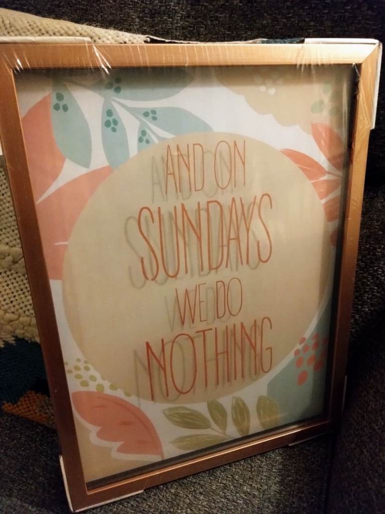 New Next Copper Photo Frame - "Sundays We Do Nothing" Print