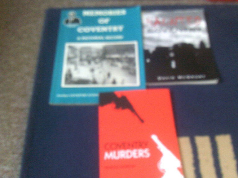 3 books on coventry   murders    haunted memories  p/b 1 book is signed   