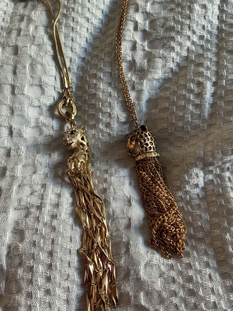 Vintage 80s panther pendents x 2