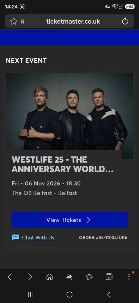 Westlife 25th Anniversary World Tour Tickets - The O2 Belfast
