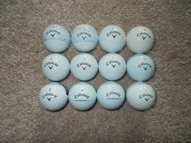 12 CALLAWAY Chrome Soft/Supersoft Golf Balls, in Grade A, Pearl condition