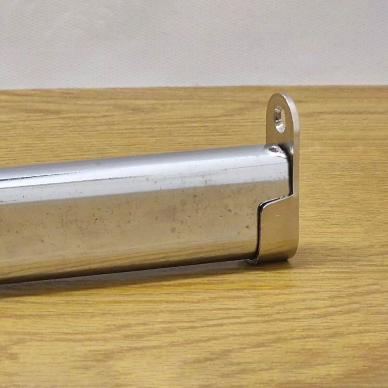 Curtain Wardrobe Rail & 2 Hanging Support Brackets Chrome Plated Steel
