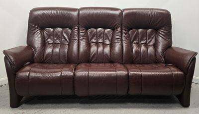 Himolla Leather 3 Seater Reclining Sofa Brown 16725
