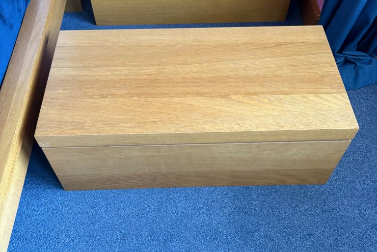 Ikea Malm Bedside Table , Ottoman, blanket box, coffee table, storage, TV, Oak Veneer. RARE FIND!!