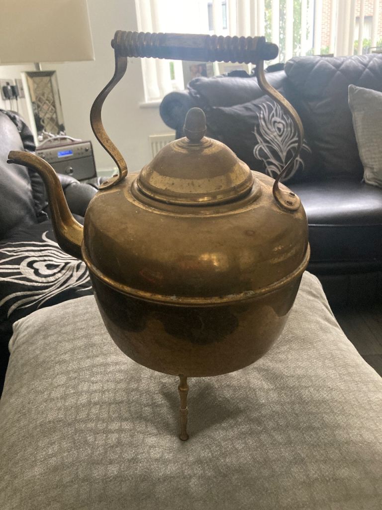 Brass kettle and stand