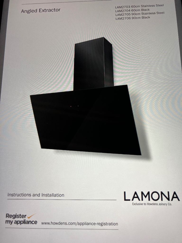 Brand new (Howdens) Lamona Angled Extractor Fan