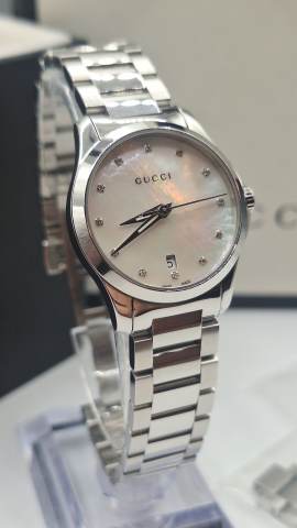 Women's Gucci YA126542 G-Timeless 27mm Mother Of Pearl Stainless