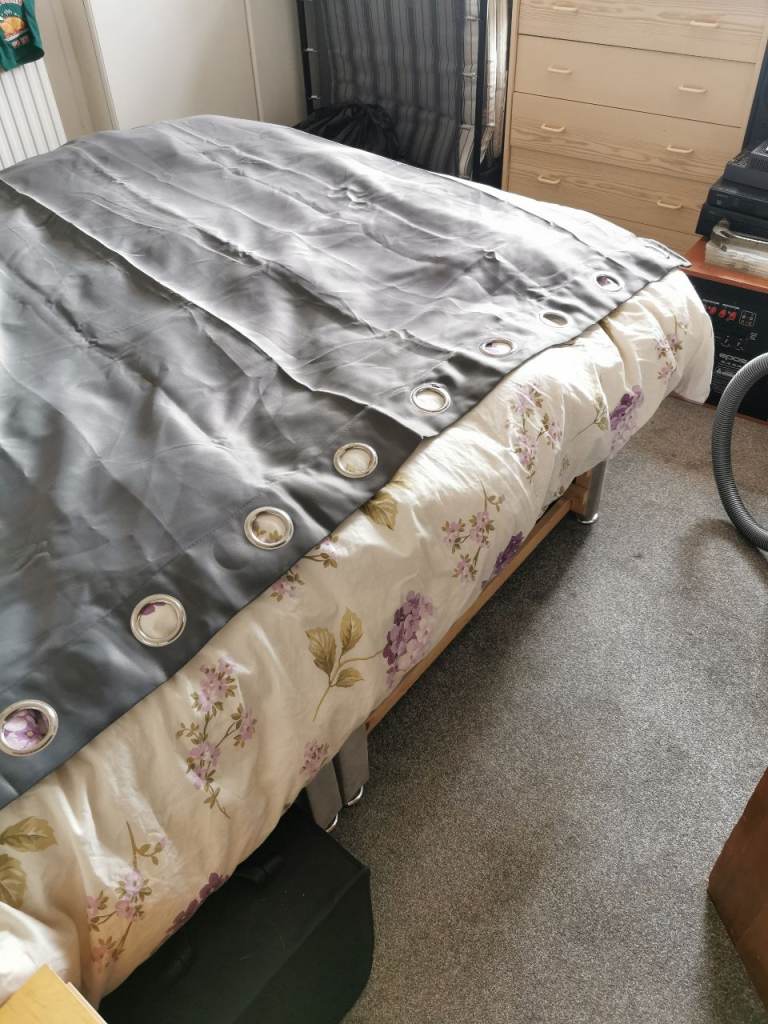 Single grey black out curtain